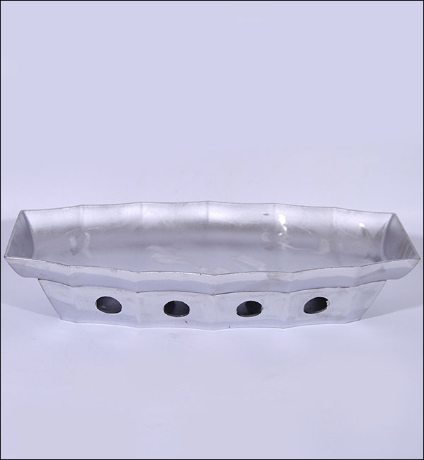 Aluminum Sand Cast Perforated Plate - Elongated plate with evenly distributed through holes